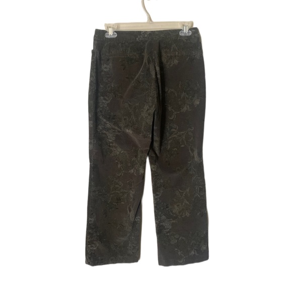 J Jill Moss Green Floral Corduroy Trousers - Picture 2 of 7